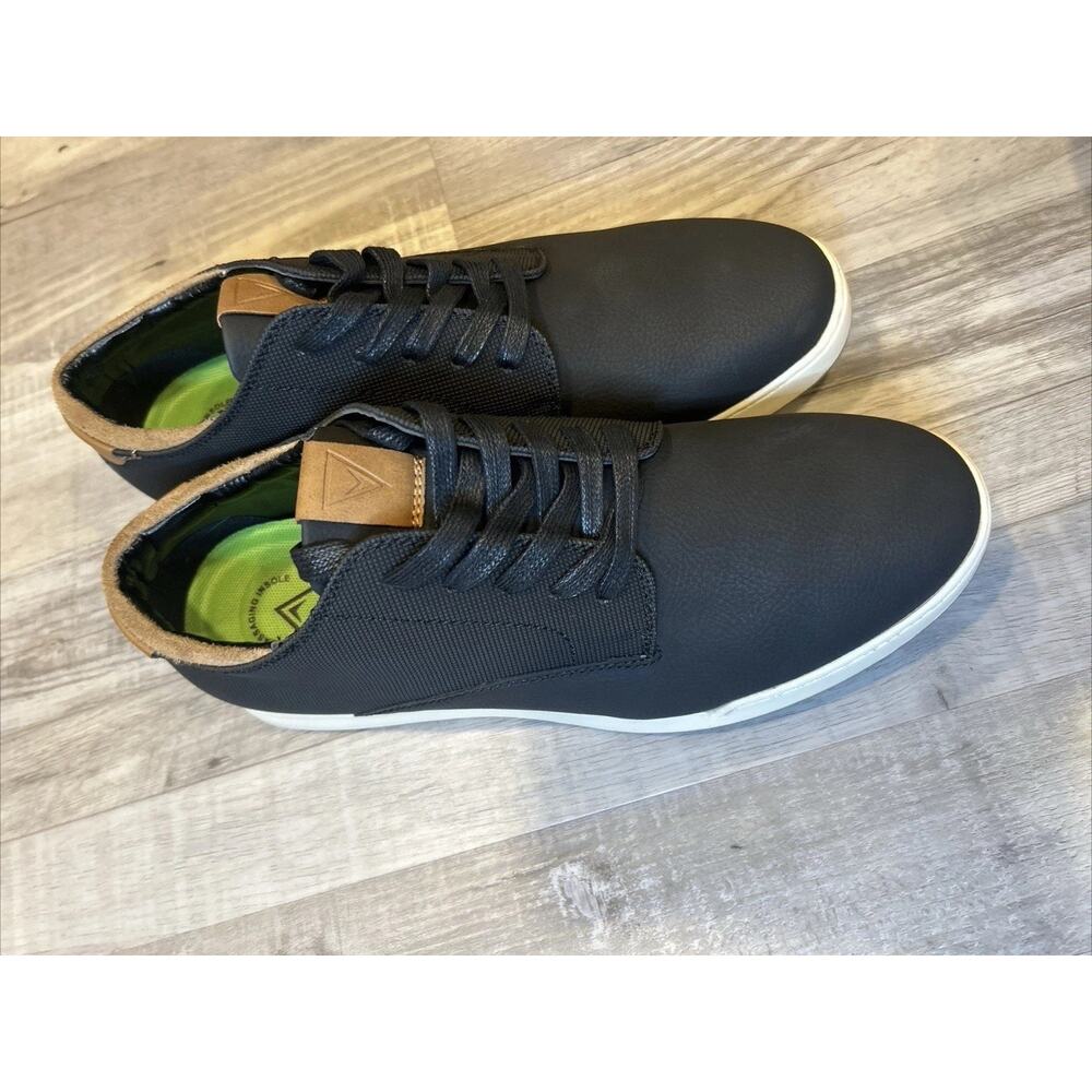 VANCE CO. Men's Black Aydon Casual Memory Foam Lace-Up Sneakers SZ 10